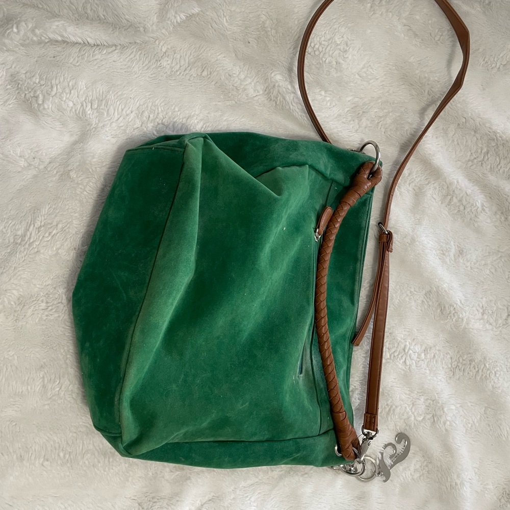 twiggy LONDON Green and Brown Shoulder Bag with Adjustable Straps
